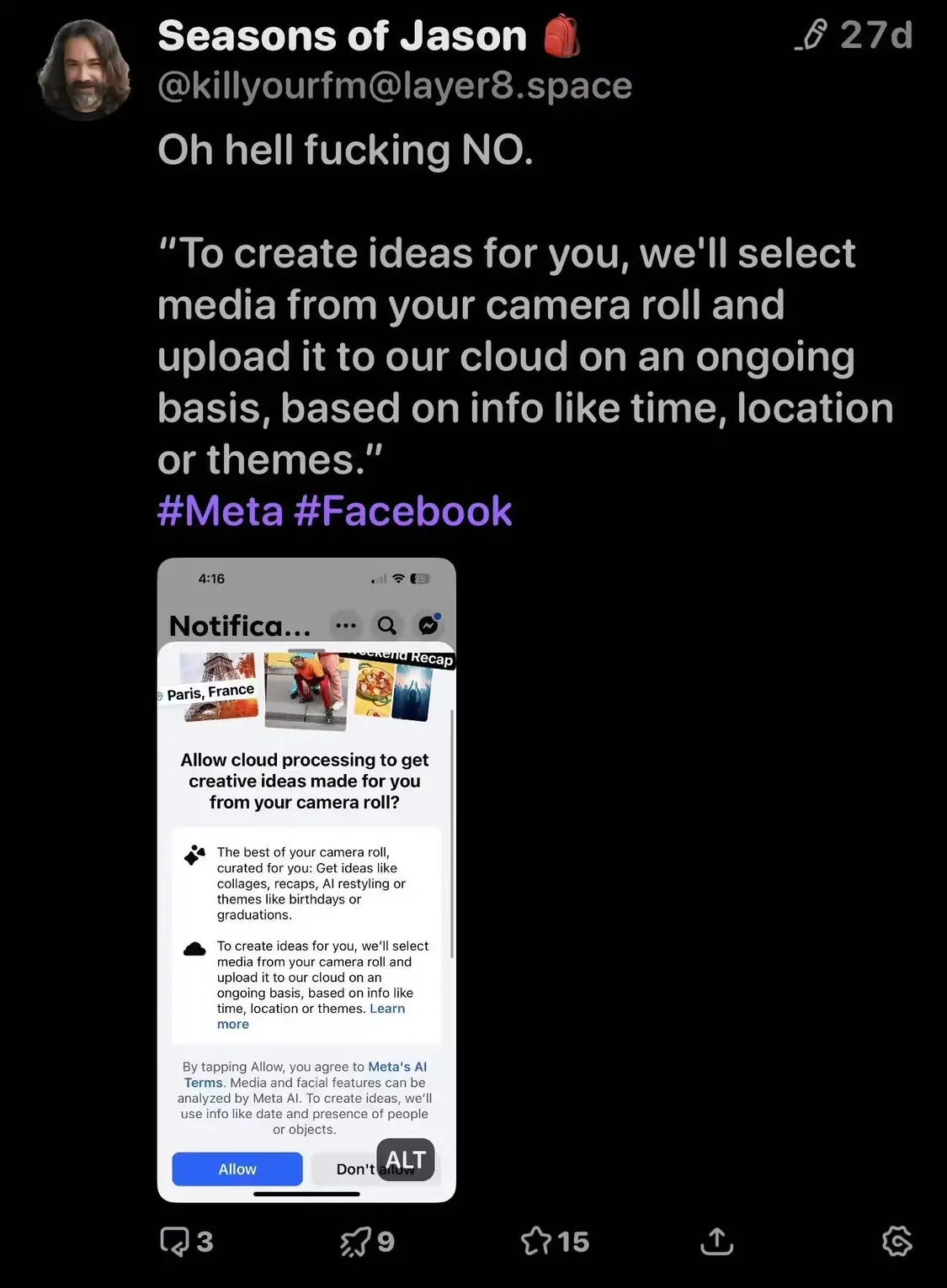 Meta Facebook個(gè)性AI圖片功能被指隱私問題:收集用戶相冊(cè)訓(xùn)練AI
